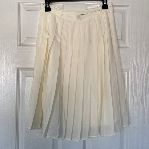 NWOT Ivory Pleated Skirt - Picture 3 of 6
